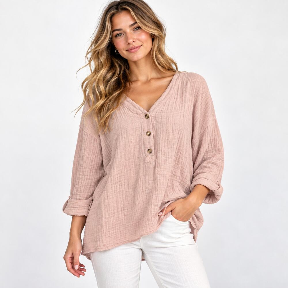 Madewell Gauzy Cotton Top Women's Size 4X Dusty Pink Coastal Casual Vacation